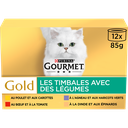 GOURMET Gold Les Timbales Pâtée Viande et Légumes pour Chat 12 boîtes de 85 g