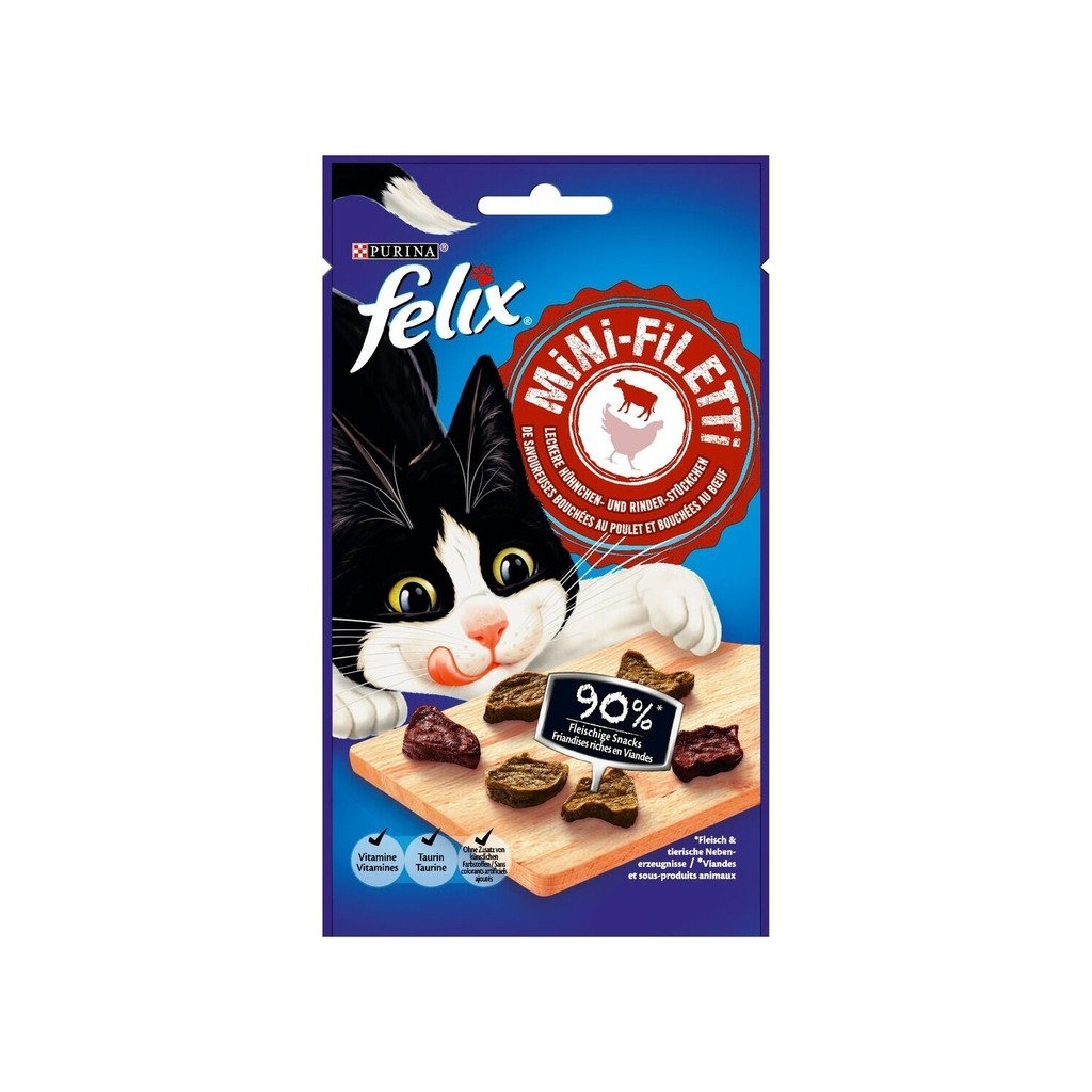FELIX Mini Filetti Snacks para Gato Pollo & Ternera 40 g