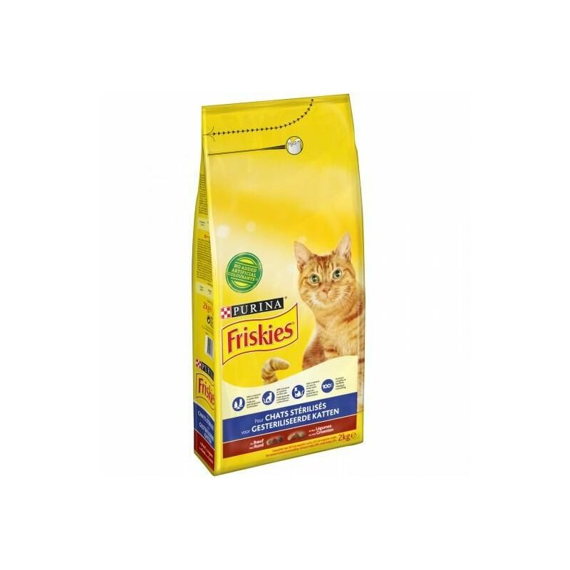Friskies Croquettes Pour Chats Sterilisé Au Boeuf : Le Sac De 2Kg