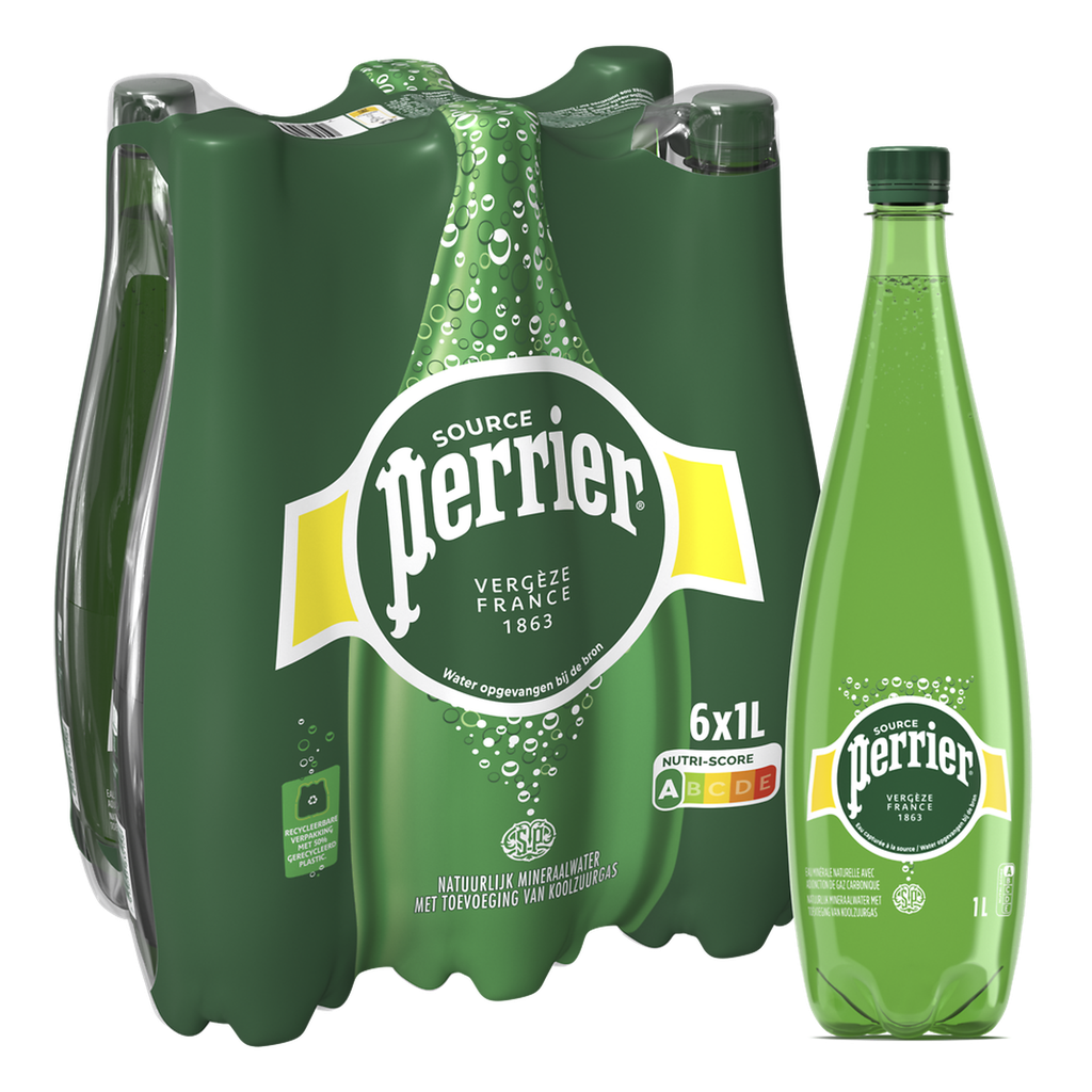 PERRIER Sparkling Natural Mineral Water 6 x 1 L