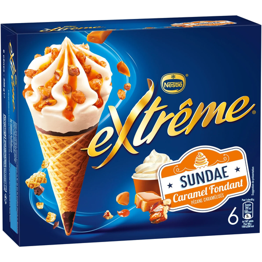 [7613035870277] EXTREME Helado Sundae Caramelo Fundente 396 g