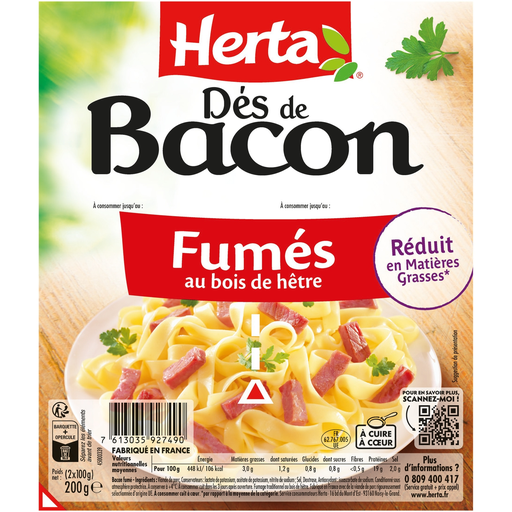 [7613035927490] HERTA Smoked bacon bits 2 x 100 g