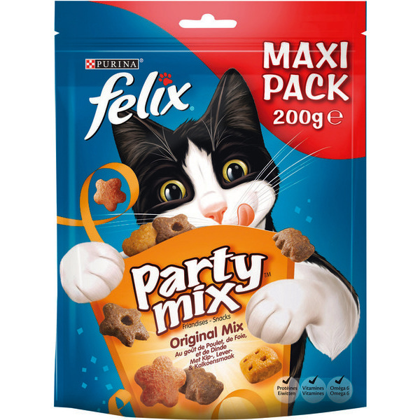 Felix Party Mix Friandises Pour Chat Adulte Poulet Foie Dinde 200G