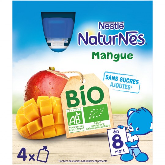 Nestle Naturnes Mang Bio Gourde 4X90G