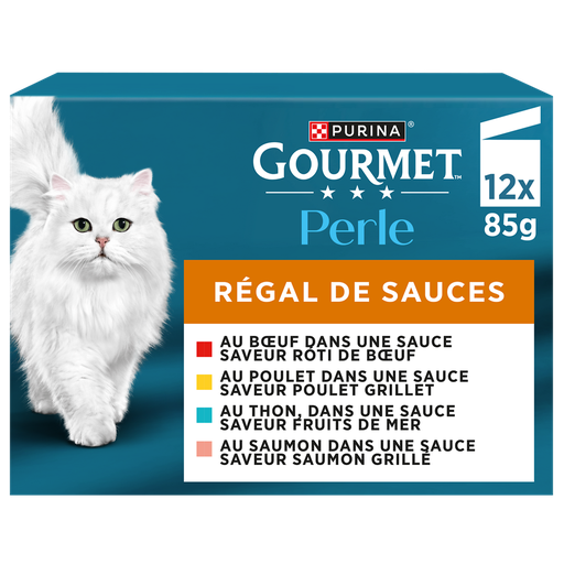 [7613036142922] GOURMET Perle Meat and Fish Sauce Delicacies for Cats 12 x 85 g