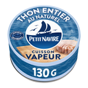 PETIT NAVIRE Thon Entier Démarche Responsable au Naturel Cuisson Vapeur 130 g