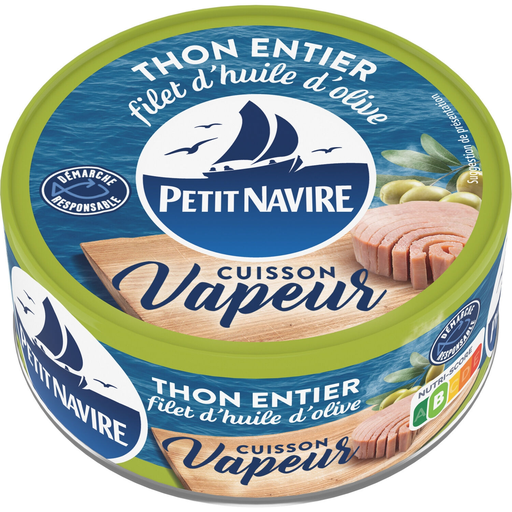 [3019080063512] PETIT NAVIRE Thon entier filet d'huile d'olive 130 g