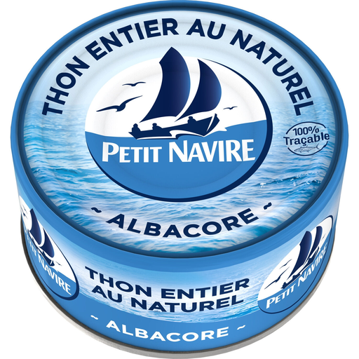 [3019080067015] PETIT NAVIRE Whole Albacore Tuna in Natural Juice 140 g