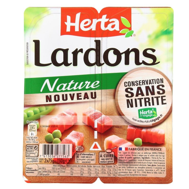 HERTA Tiras de Tocino Natural 150 g