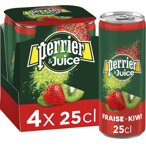 [7613036285896] PERRIER Sparkling Water Juice strawberry kiwi 4 x 25 cl