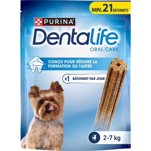 [7613036342889] DENTALIFE Snacks para perro de raza muy pequeña higiene bucodental 21 barritas 207 g