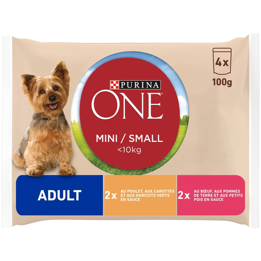[7613036640848] PURINA ONE Comida Húmida para Cão Mini Adulto Carne e Frango 400 g