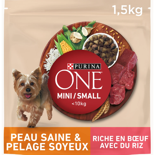 [7613036696852] FRISKIES PURINA ONE Pienso Piel Sana Pelaje Sedoso Rico en Buey con Arroz 1,5 kg