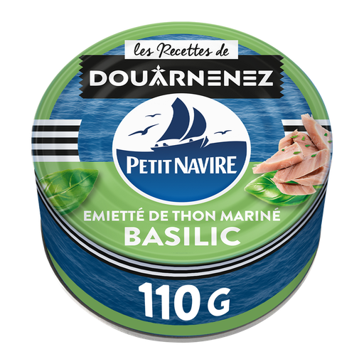 [3019081235598] PETIT NAVIRE Emietté de thon Le Mariné basilic 110 g