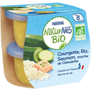 NATURNES Plat bébé bio courgette, riz & saumon 2 pots de 190 g