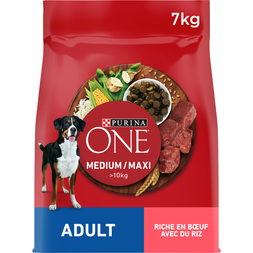 [7613036758796] PURINA ONE Croquetas Perro Adulto Médium/Maxi con Buey y Arroz 7 kg