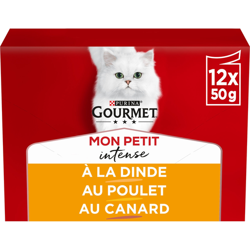 [7613036832885] PURINA Comida húmeda para gatos GOURMET pollo, pato y pavo 12 latas de 50 g