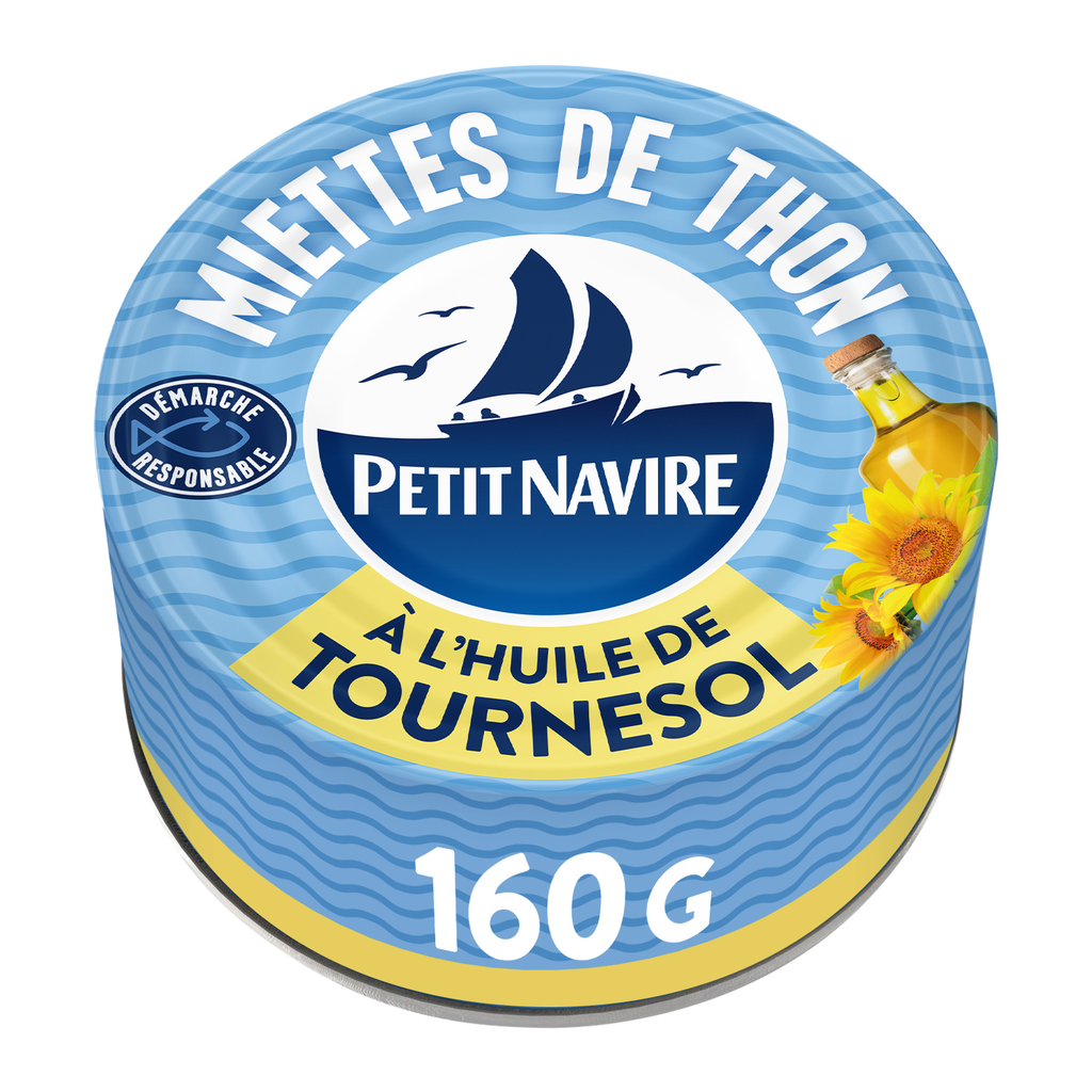 PETIT NAVIRE Miettes de thon à l'huile de tournesol 104 g