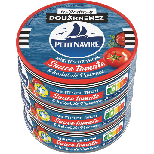 [3019081236175] PETIT NAVIRE Tuna flakes with tomato and herbs 3x52g