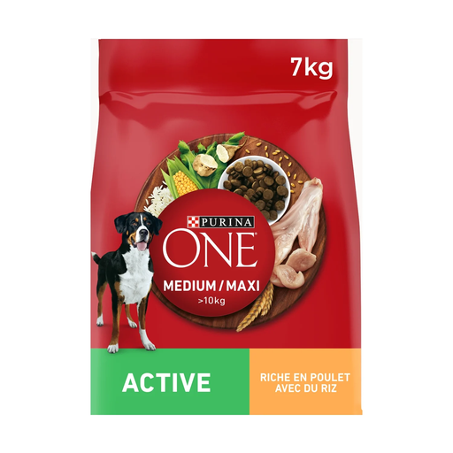[7613037414882] PURINA ONE Pienso Perro Adulto Medium Maxi Active Pollo Arroz 7 kg