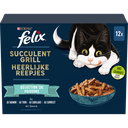 FELIX Comida Húmeda para Gatos en Salsa Salmón Atún Bacalao Platija Succulent Grill 12 x 80 g