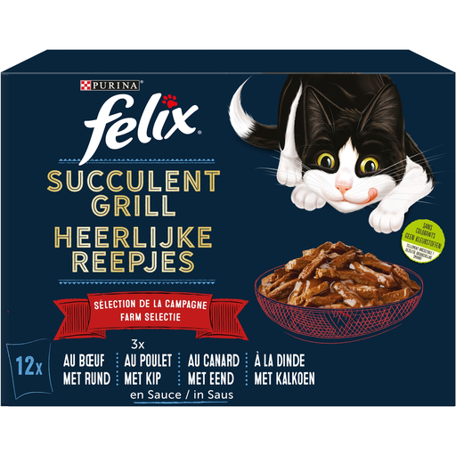 [7613037528879] FELIX Succulent Grill Country Selection in gravy cat food 12 x 80 g