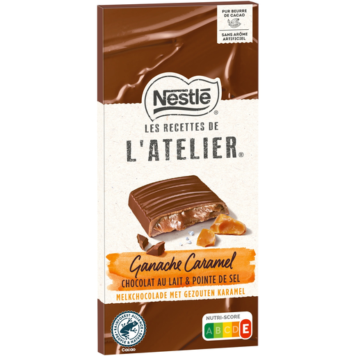 [7613037768619] NESTLE Tablete de Chocolate de Leite Les Recettes de l'Atelier Ganache Caramelo Sal 143 g