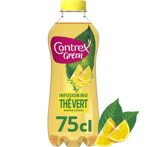 [7613038120737] CONTREX Green organic green tea lemon flavoured water 75 cl