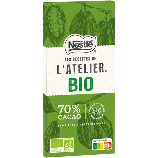 [7613038660141] NESTLE LES RECETTES DE L'ATELIER Organic dark chocolate tasting bar 80 g