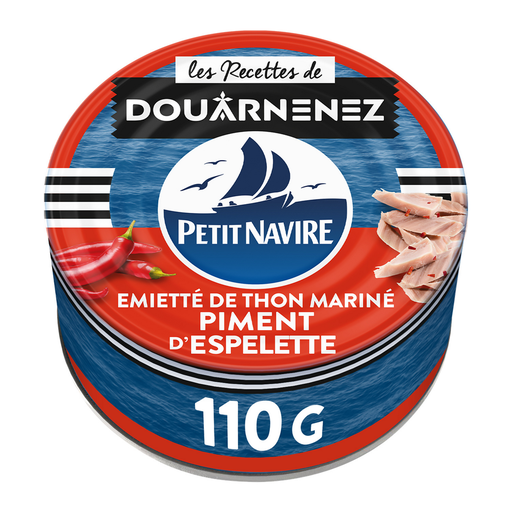[3019081236618] PETIT NAVIRE Tuna flakes marinated with Espelette pepper 110 g