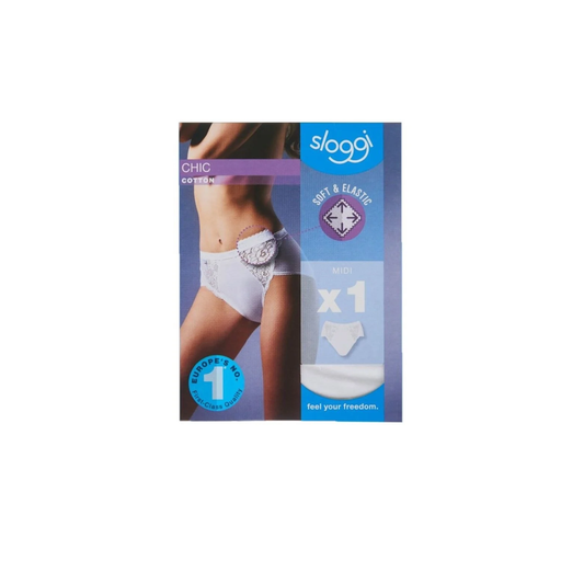 [7613124283100] SLOGGI Braguita mujer blanca encaje midi T42