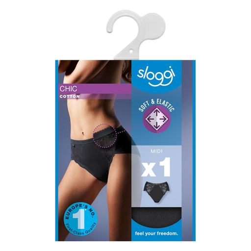 [7613124283209] SLOGGI Braguita mujer negra encaje midi T46