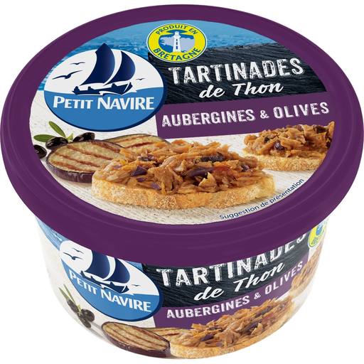 [3019081238384] PETIT NAVIRE Tuna Aubergine Olive Spread 125 g
