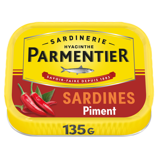 [3019081238650] PARMENTIER Sardines in Olive Oil and Chili 135 g