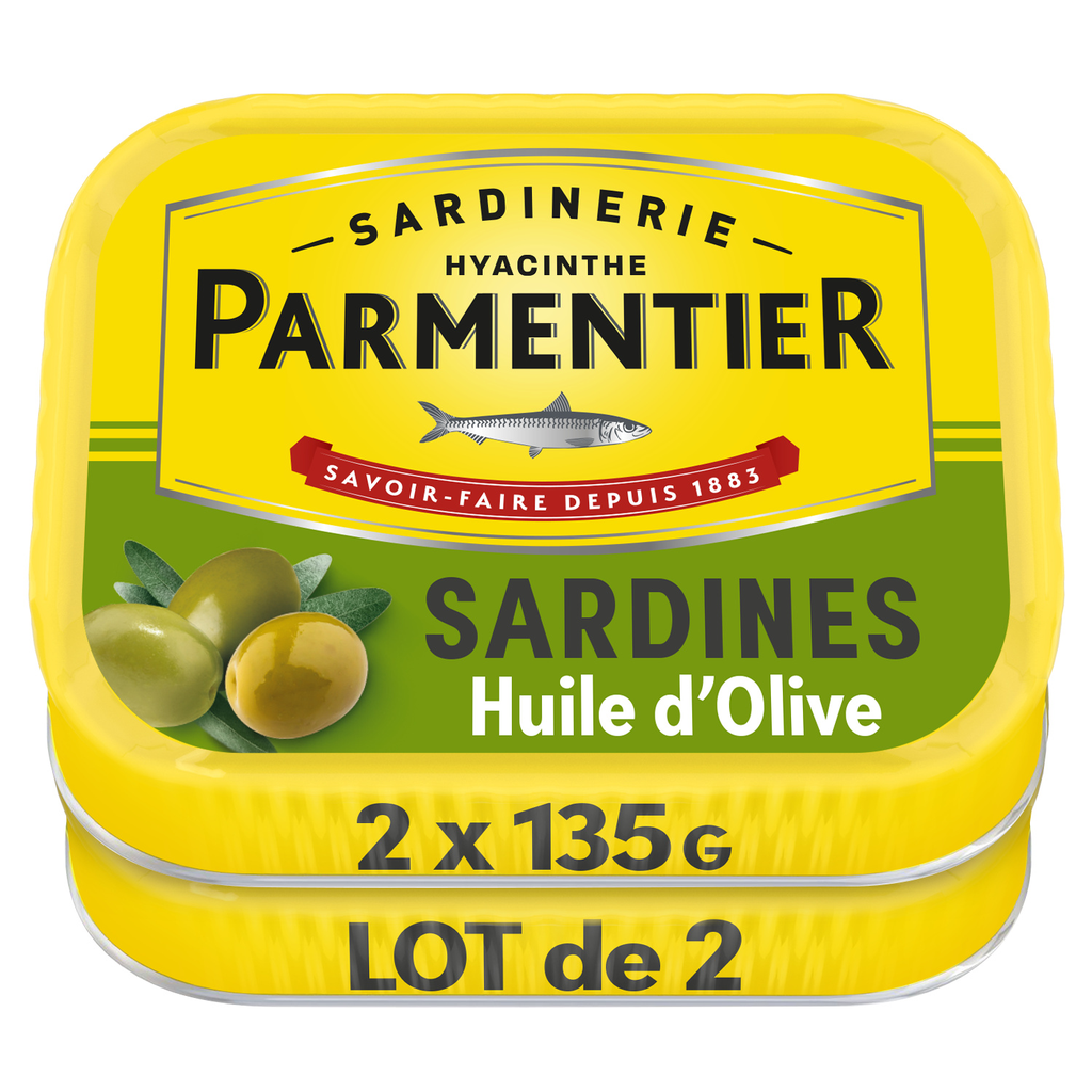 PARMENTIER Sardines in extra virgin olive oil 2 cans of 135 g