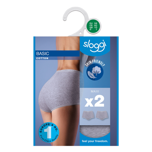 [7613138630624] SLOGGI Women's Briefs Heather Grey 2-Pack