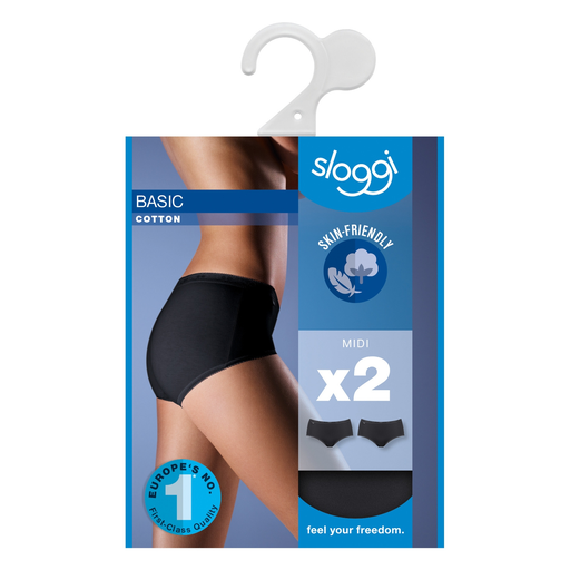 [7613138632161] SLOGGI Braguita mujer gris jaspeado midi T42 lote de 2 unidades