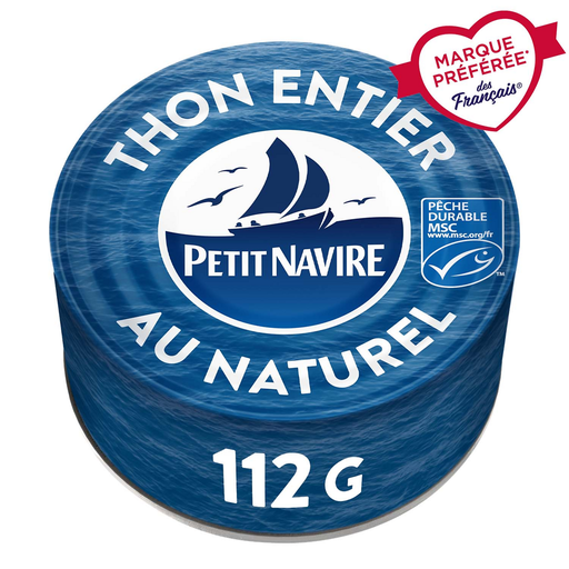 [3019081239237] PETIT NAVIRE Albacore Whole Natural Tuna 112 g