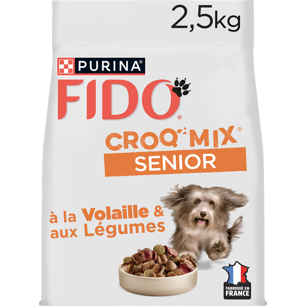 FIDO Croq Mix Volaille & Légumes pour chiens seniors 2,5 kg