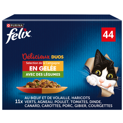 [7613287333407] FELIX Delicious Duos Seleção de campo com legumes em gelatina 44 saquetas de 85 g