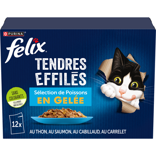 [7613287334985] FELIX Comida Húmida Gato Adulto Tiras De Peixe Em Gelatina 12 x 85 g