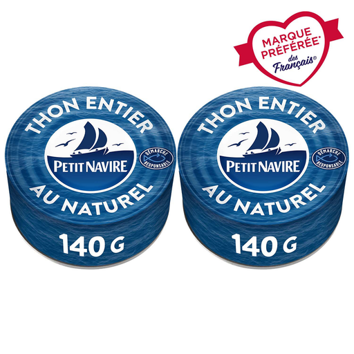 [3019081239633] PETIT NAVIRE Whole Albacore Tuna in Natural Juice 2 x 140 g