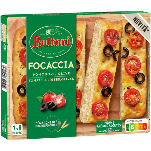 [7613287402189] BUITONI Focaccia tomates cerises olives 205 g