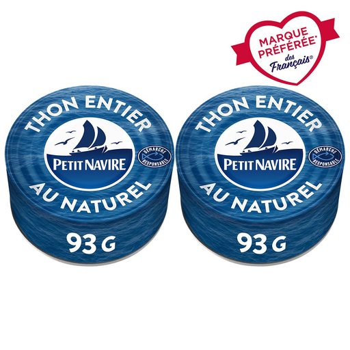 [3019081239657] PETIT NAVIRE Albacore Tuna in Natural Juice 2 x 93g