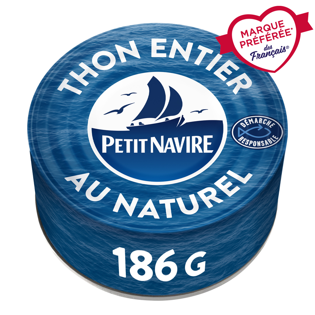 PETIT NAVIRE Albacore whole tuna in natural juice 185 g