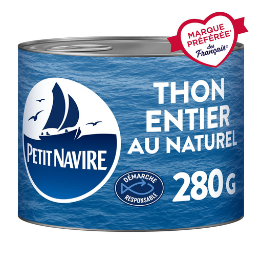 [3019081239879] PETIT NAVIRE Albacore Natural Whole Tuna 280 g