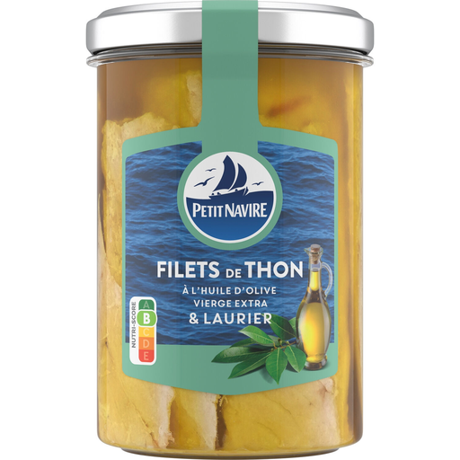 [3019081240349] PETIT NAVIRE Tuna fillets in olive oil & bay leaf 117 g