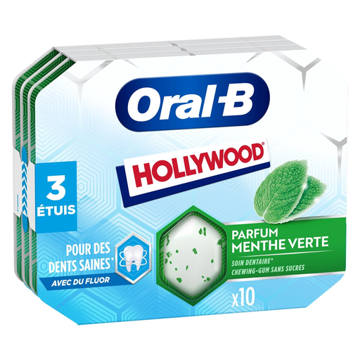 [7622201132552] HOLLYWOOD Oral-B Spearmint sugar-free chewing gum 3x17g