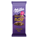 MILKA Chocolat Tendre Noir 2 tablettes de 85 g
