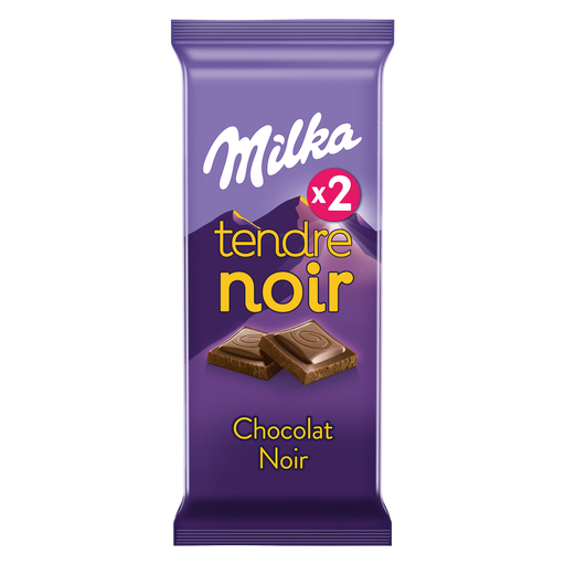 [7622201433017] MILKA Tendre Noir Chocolate 2 bars of 85 g